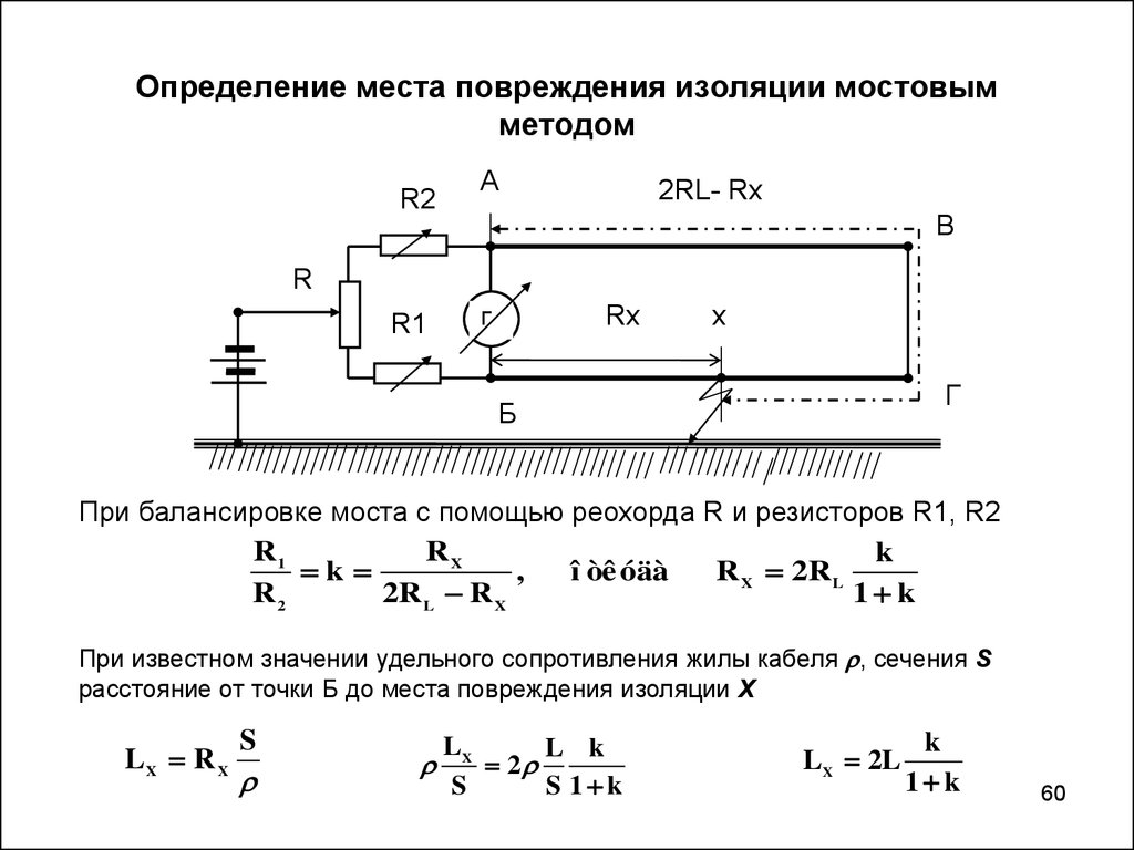 Определение места. Схема определения места повреждения кабеля методом петли. Индукционный метод определения повреждения кабеля. Схема для определения места повреждения кабеля ПЕТЛЕВЫМ методом. Определение мест повреждения кабельных линий схема.