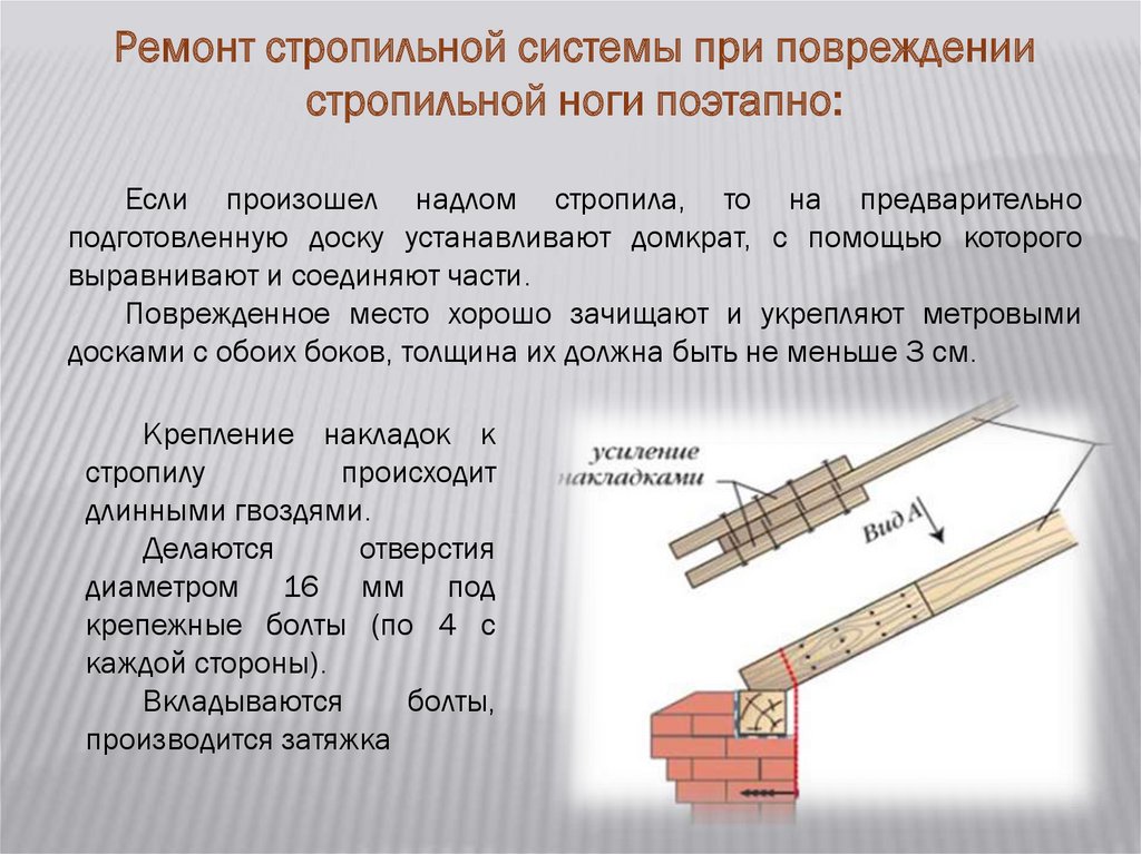 Разборка стропил