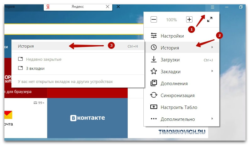 Где сохраняются история яндекса. Как проверить историю браузера.
