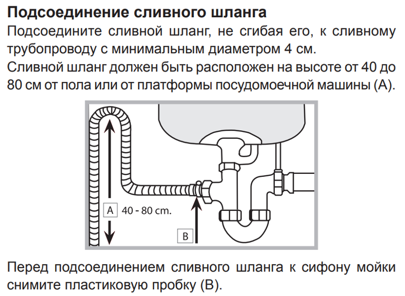 Подключение слива