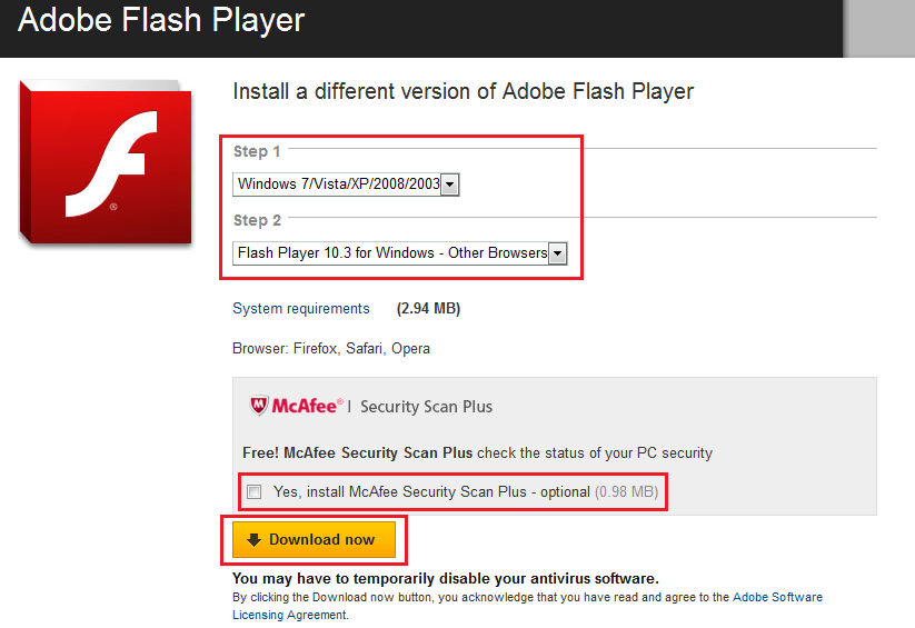 Flash player версии 10