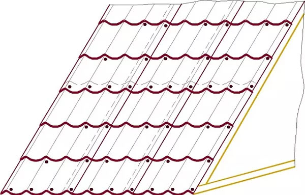 Схема крепления листов металлочерепицы