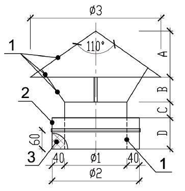 Чертеж колпака на дымоход