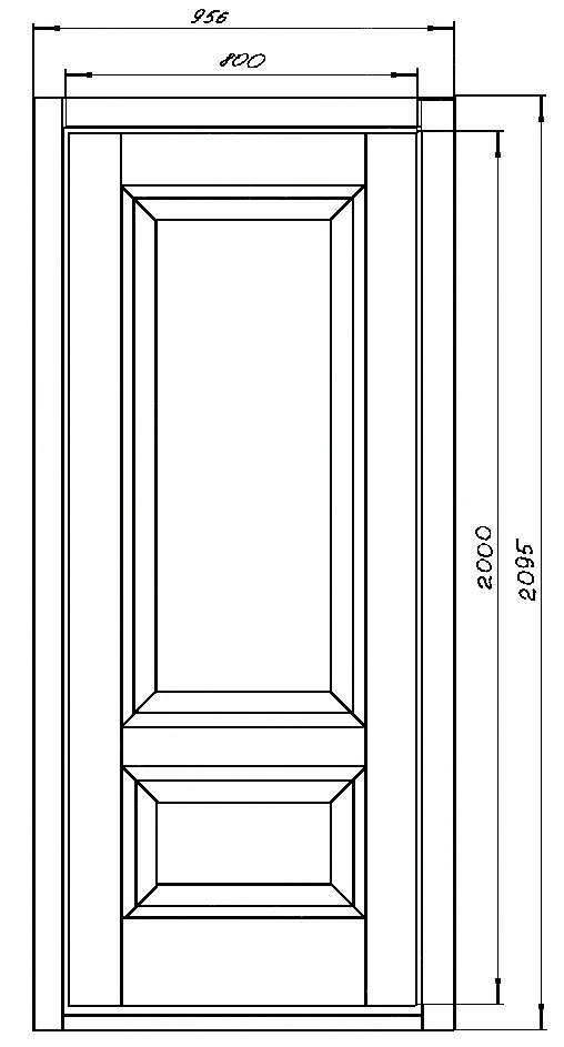 Чертежи дверей из дерева с размерами